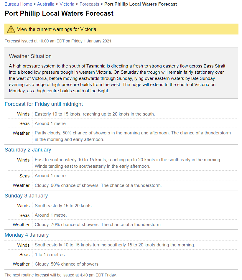 BOM Text Forecast